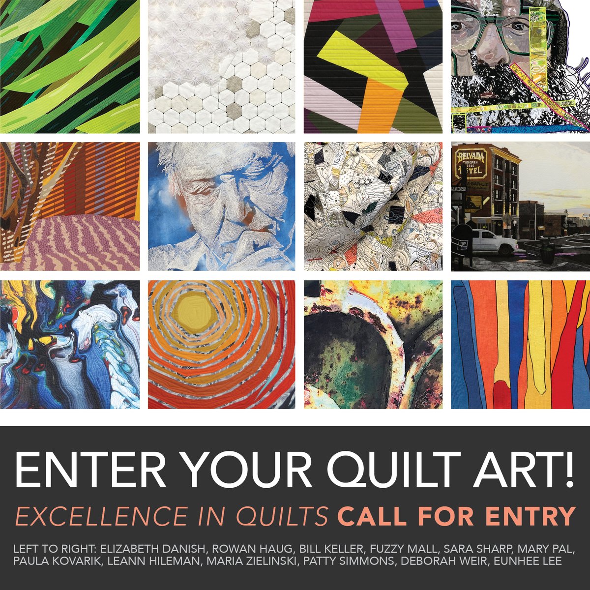 Fiber Art Now invites artists to submit their artwork to Excellence In Quilts 2023. We are looking for contemporary quilts of original design that show inventiveness and mastery of techniques. Deadline May 31st.  
bit.ly/42KNbOt
#quilting
