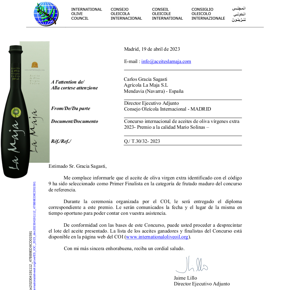 Volvemos a ser finalistas del Mario Solinas, tercera vez a a las puertas. No está nada mal

#premios #Solinas #mariosolinas #consejooleicolainternacional #olivejuice #extravirgen #extravirginoliveoil #evoolovers #evoo #aove #virgenextra #aceitedeolivavir… instagr.am/p/CsJQ-AjNx1w/