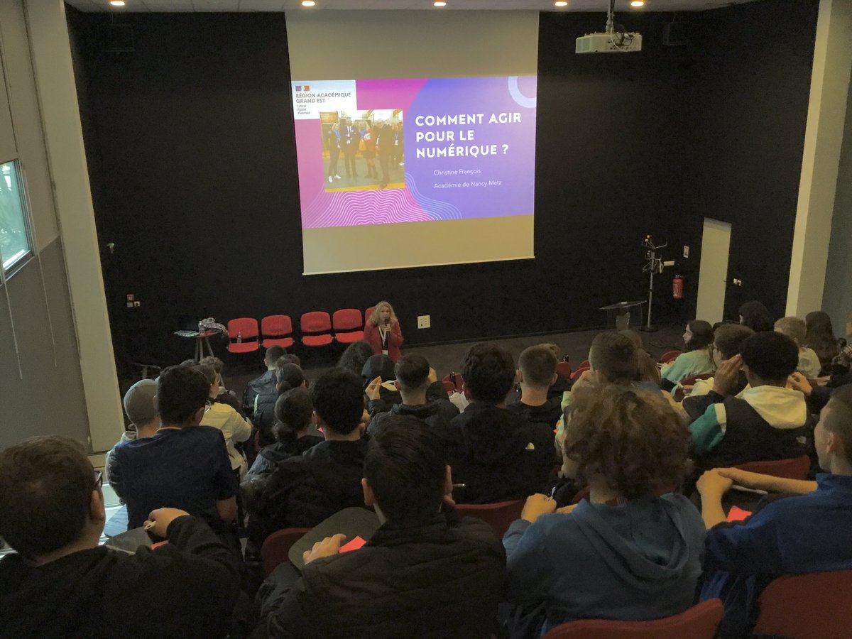 DRANE Nancy-Metz (@dane_nancy_metz) on Twitter photo Conférence de Christine François à destination de collégiens lors du Printemps numérique organisé par <a href="/FeminaTechFR/">Femina Tech</a> à l'#ESJ du territoire de Forbach, <a href="/RA_GrandEst/">Région académique Grand Est</a>.
Donner à réfléchir sur l'#orientation, les métiers du #numérique, les métiers d'aujourd'hui et de demain. Conférence de Christine François à destination de collégiens lors du Printemps numérique organisé par <a href="/FeminaTechFR/">Femina Tech</a> à l'#ESJ du territoire de Forbach, <a href="/RA_GrandEst/">Région académique Grand Est</a>.
Donner à réfléchir sur l'#orientation, les métiers du #numérique, les métiers d'aujourd'hui et de demain.