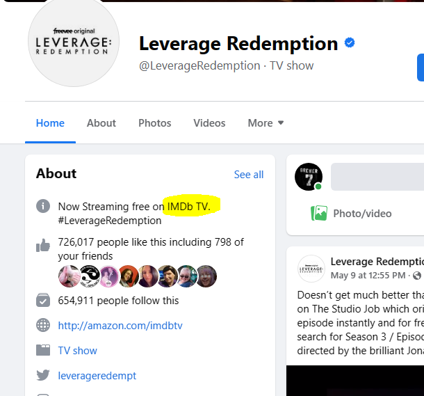 maryebrewer's tweet photo. @LeverageRedempt 🙏 #LeverageRedemption
@ElectricEnt1 🪁
@Dean_Devlin
Just thought I would point out, the facebook page still has #IMDbTv
instead of @AmazonFreevee 😉 https://t.co/QpTGAhYCN9