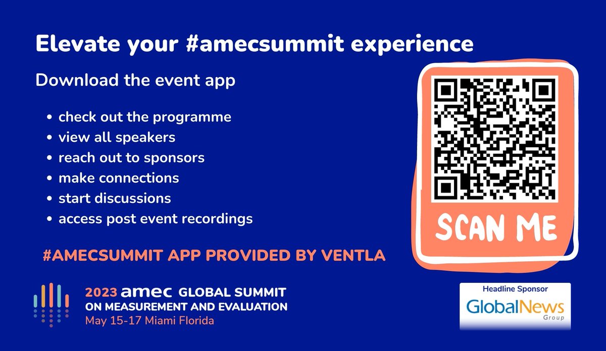 Download the #amecsummit app to maximize your overall experience. This year, our app sponsor is @VentlaEvents . Thank you @annsikrol, Salvatore Camarda, johan lindhoff. The app is available via your app store or desktop. 👉bit.ly/3I5x2uF