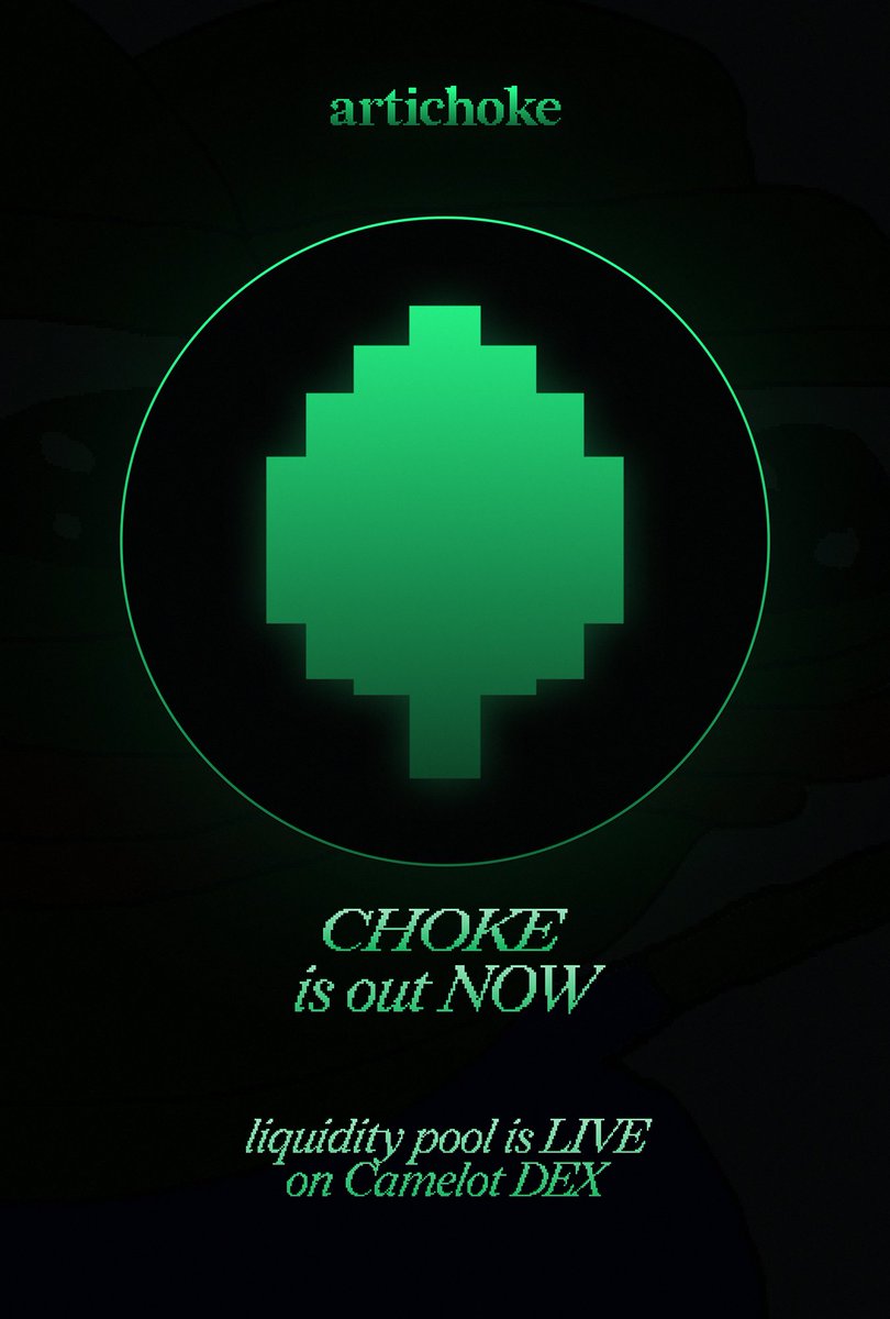 Trading is LIVE on <a href="/CamelotDEX/">Camelot</a>! 

We have added liquidity for $CHOKE/USDC pair 💱

▪️ Liquidity: $385,000
▪️ $CHOKE Price: 0.038
▪️ $CHOKE Contract:

0x6Fc2680D8ad8e8312191441B4ECa9EfF8D06b45a

Happy launch day and thanks for the amazing support! 💚