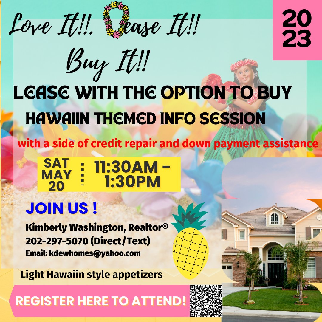 Kimberl52134130's tweet photo. Not quite ready to buy your first home? Let’s explore if the Lease with a Right to Purchase Program is the right fit for you. Register Here: https://t.co/EqWeQhfa16 to learn how this program can Make Homeownership a Reality for YOU. https://t.co/urNY25oP86