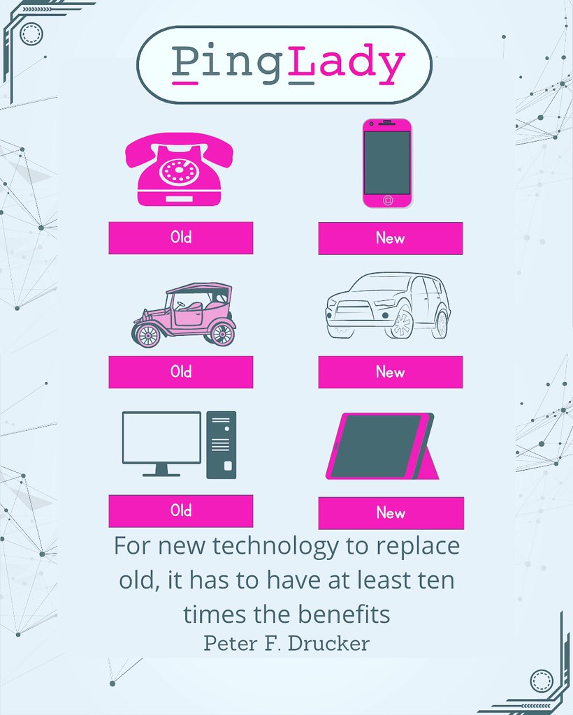 pingladyorg's tweet photo. For new technology to replace old, it has to have at least ten times the benefits. https://t.co/snqQc6R1bX