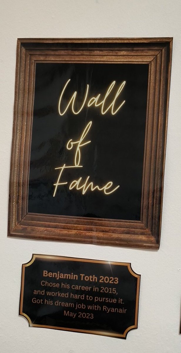 LewisShawney's tweet photo. Words cannot express how proud I am of @Benjami28142283 &amp; to have worked with him over the past few years. He's been added to my #walloffame in my office at @LliswerryHigh. To secure your dream career at 19 is nothing short of amazing. ✈️ Go get those wings! https://t.co/Okz0oyxSOD