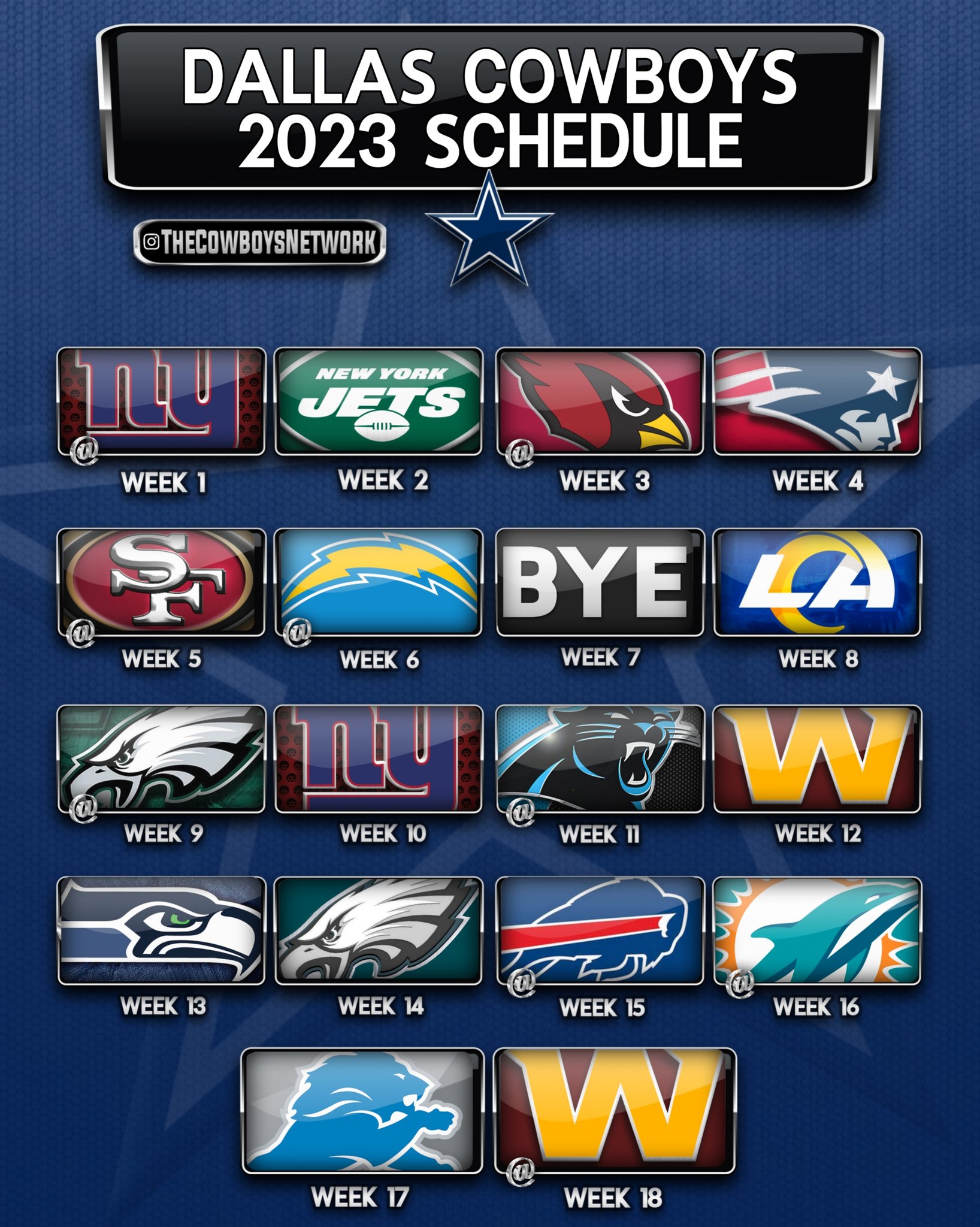 Dallas Cowboys Network on X: 'Cowboys 2023 Schedule. What is your