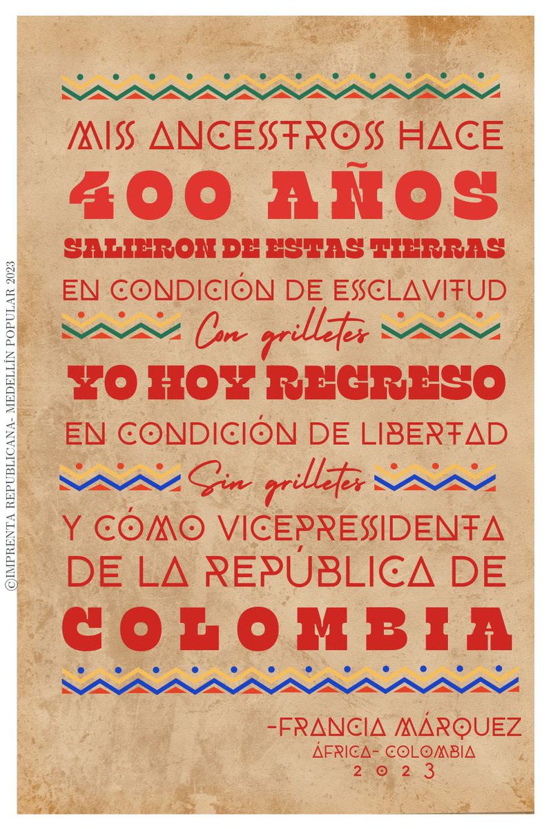 #ColombiaEnÁfrica
#QuijadaArriba

Afiche: Imprenta Republicana