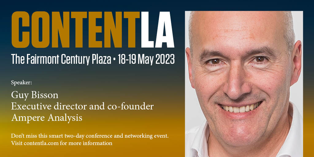 Delighted to announce Guy Bisson will speak at Content LA in May when the content business gathers to discuss current and future trends. Come and join us for a smart two-day conference and networking event. contentla.com #contentla #drama #formats #ampereanalysis