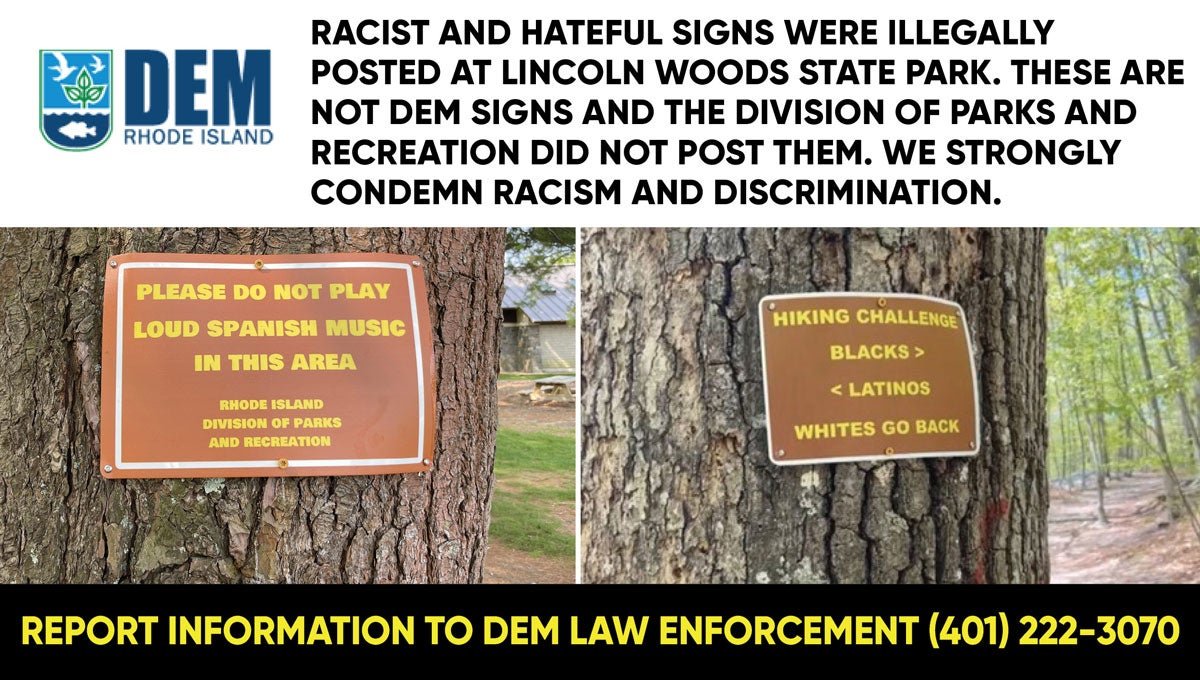 Boston On Twitter Racist Signs Posted In Rhode Island Park Prompt boston-on-twitter-racist-signs-posted-in-rhode-island-park-prompt