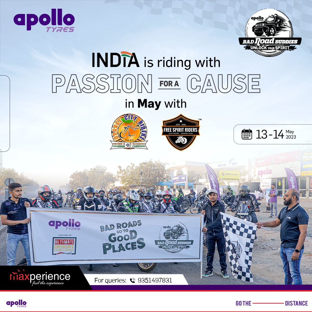 ApolloXSports's tweet photo. We invite all riding groups to celebrate *Passion for a Cause* month in May 2023 with Apollo BRB rides!

@apollotyres

#badroadbuddies #apollotyres #maxperience #brbrides #passionforacause #passionforacausemay https://t.co/GpMvEXKB0r