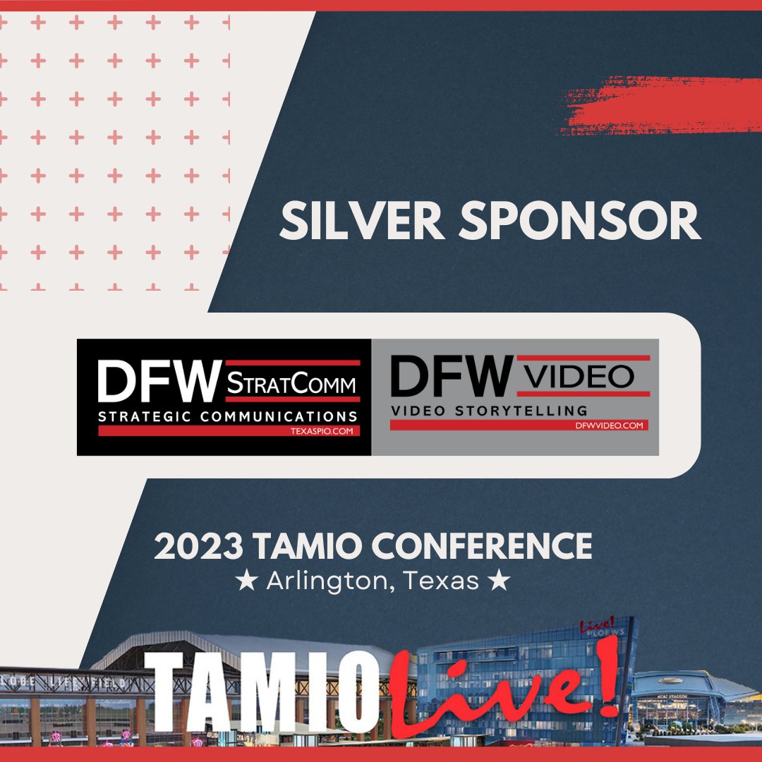 Excited to be a Silver Sponsor at this year's TAMIO event.  Be sure to stop by our booth and check out the 360° Panoramic Photography.
#TAMIO2023 #StrategicCommunications #DFWStratComm #TXPIO #HowsThatAuditGoing #arlingtontexas  #AmericanDreamCity #LearningNeverStops #LevelUp