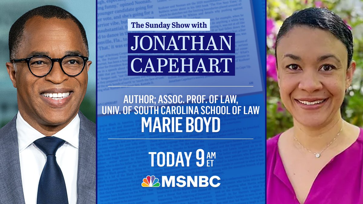 TODAY: @mariecboyd joins the #SundayShow w/ @CapehartJ to talk about her book 'Just a Worm.' Tune in 9a ET on @MSNBC!