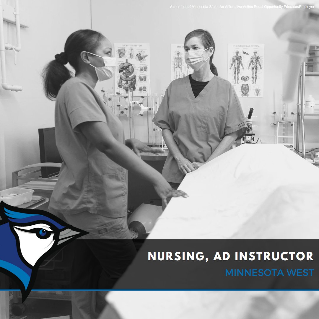 MinnesotaWest's tweet photo. Minnesota West Community &amp; Technical College seeks Nursing, AD Instructor.
https://t.co/T2sEjw4Aa7
#MinnesotaWest #learnwithpurpose https://t.co/lhNEXLWbcc