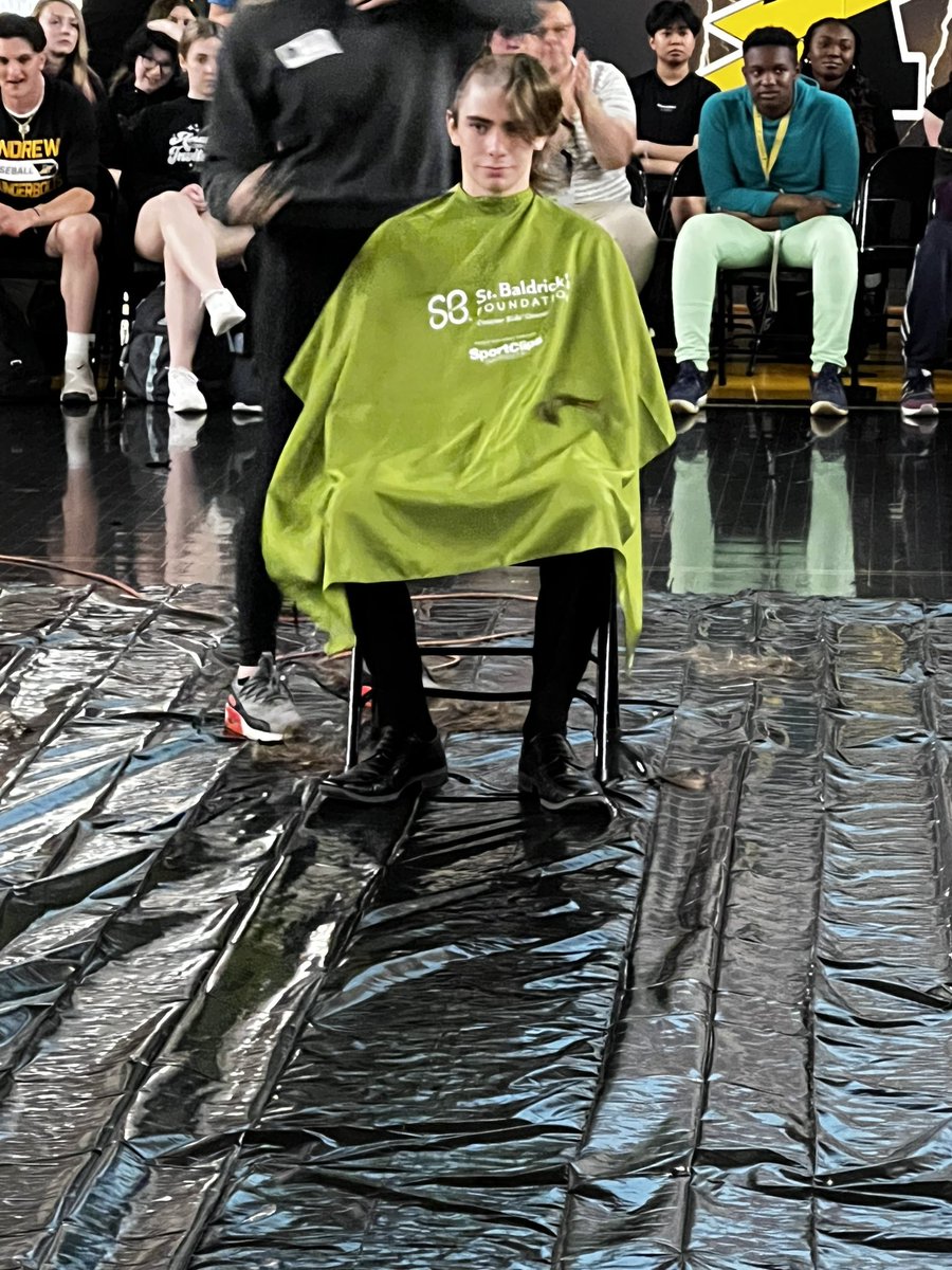 Kurt, sacrificing his truly spectacular head of hair to help fight childhood cancer. Thanks, Kurt! <a href="/VJABands/">VJA Bands</a> <a href="/AndrewHS_d230/">Victor J. Andrew High School</a>