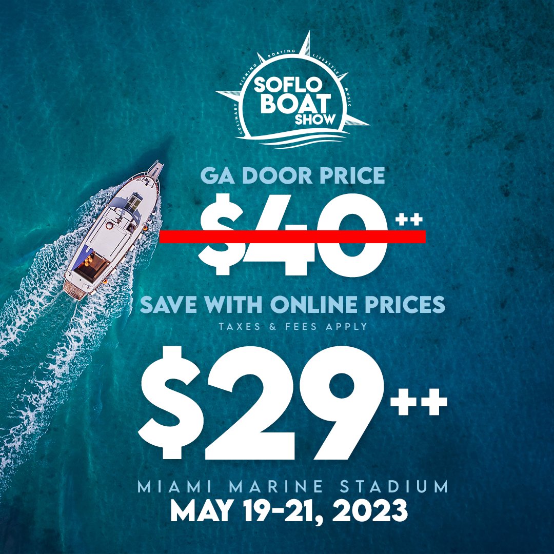 InterMarineBoat's tweet photo. Before the summer starts, let's have another show!
InterMarine will participate at the South Florida Boat Show, which will take place at the Miami Marine Stadium from May 19-21.

Find the perfect boat with the help of InterMarine.
BUY TICKETS: https://t.co/rBizw6mWFm
#boat https://t.co/ZqdVbNMqG5