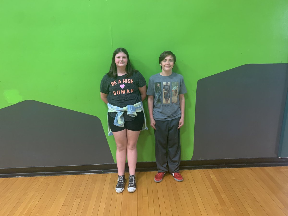 Congrats to Kaylen Nichols and Miles McClung on being PE athletes of the week this week. They are great role models for others and always doing the right thing/participating. #bridgerbold