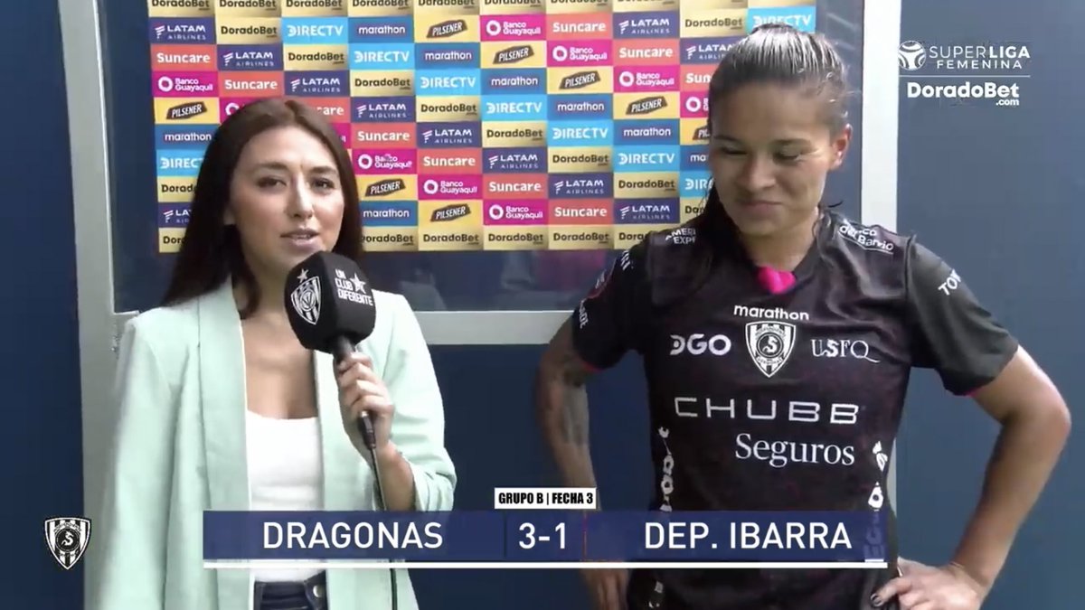 Per_MartinP's tweet photo. Las #DragonasIDV vencieron 3-1 a #DeportivoIbarra con triplete de la colombiana Karen Páez.

Las negriazules continúan punteras con 9 puntos y +19 de GD. Próximo sábado visitan a #GuerrerasAlbas. https://t.co/nFDGzqVZMj