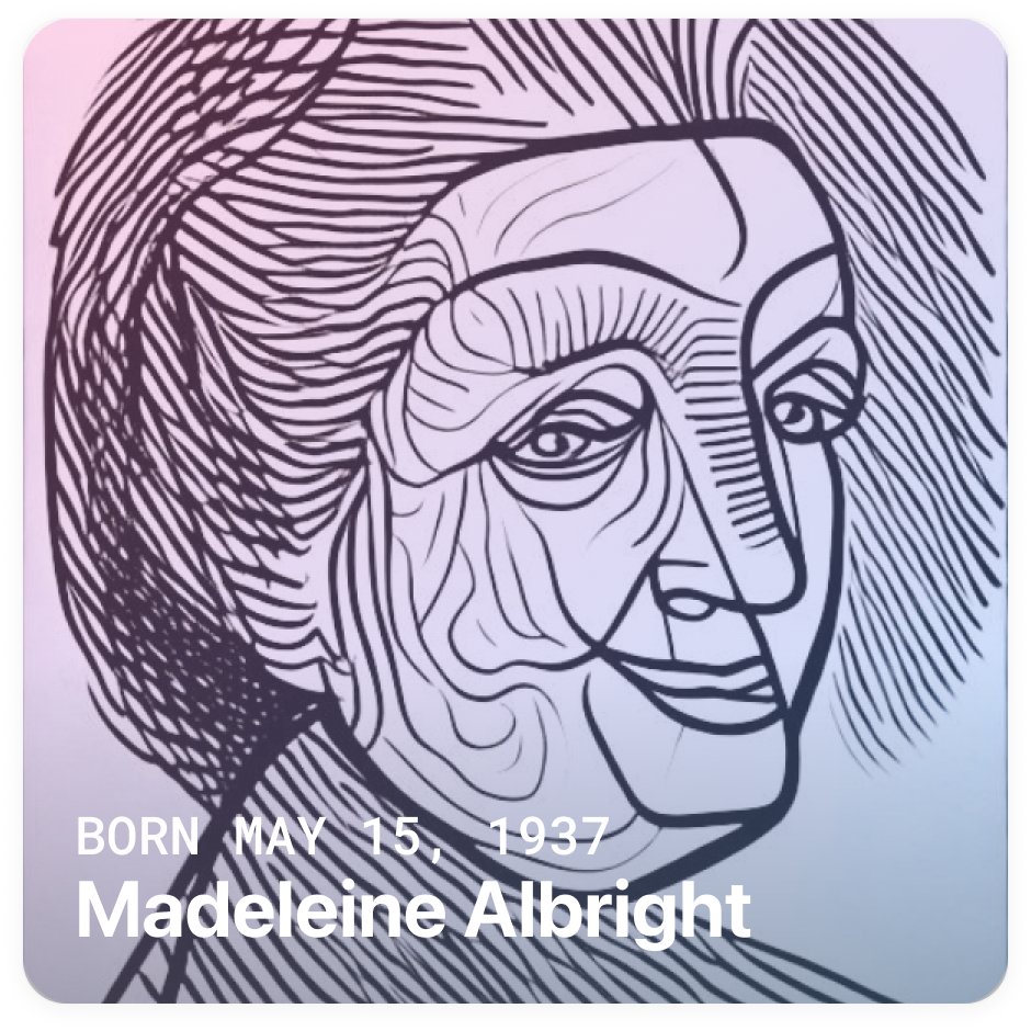 #MadeleineAlbright, the first woman to serve as U.S. Secretary of State, was born on this day in 1937.

The late diplomat had spiritual traits like patience and independence. Use Sol to find out how spiritually similar you are: getsol.app/profile/Madele… #spirituality