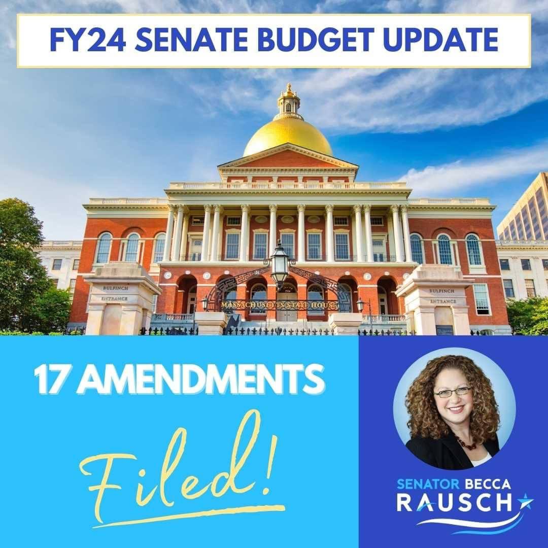 BeccaRauschMA's tweet photo. My amendments to the FY24 Senate Budget are all filed! 🙌 My team and I are working hard to deliver critical funding for many local and statewide initiatives. Stay tuned this month for more information on all budget updates and victories.  

#mapoli #maleg #masenate #senbudget https://t.co/Xd7bqcSQnP