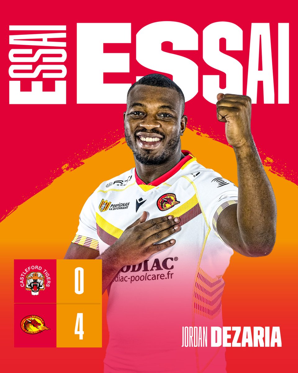 Jordan Dezaria ouvre le score 👊
Premier essai en Super League pour le pilier français