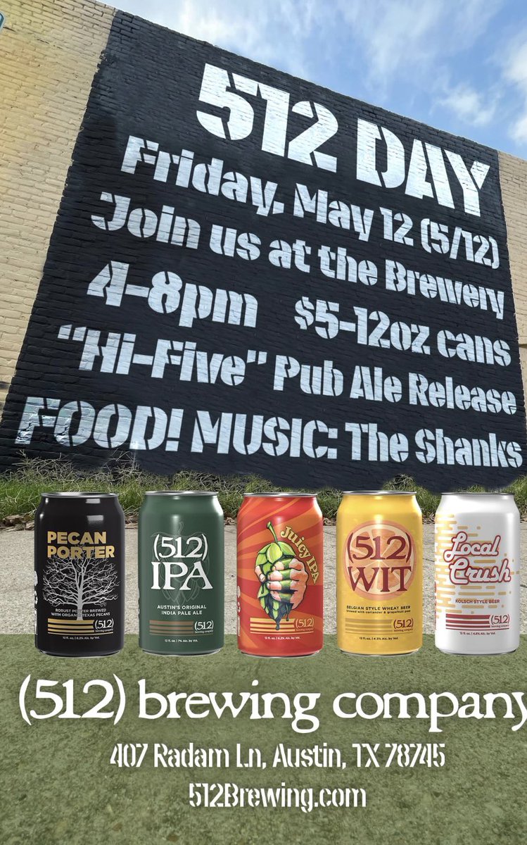 (512) Brewing (@512brewing) on Twitter photo 512DAY <a href="/512brewing/">(512) Brewing</a> in ON! 4pm today. Come and join us for this free event and celebrate Austin 512DAY <a href="/512brewing/">(512) Brewing</a> in ON! 4pm today. Come and join us for this free event and celebrate Austin