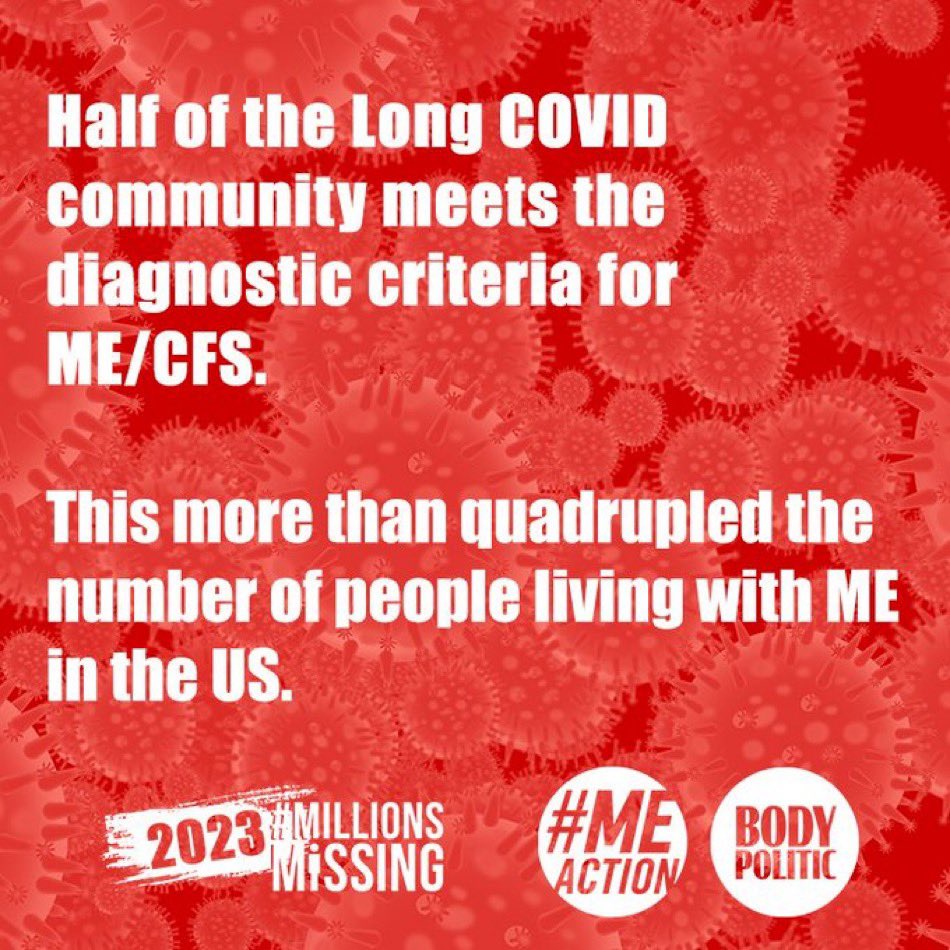 Millions are being diagnosed with #ME due to #LongCovid and we urgently need research &amp; medical education to help combat it. We are the #MillionsMissing - #StillSickStillFighting Thanks @meactnet