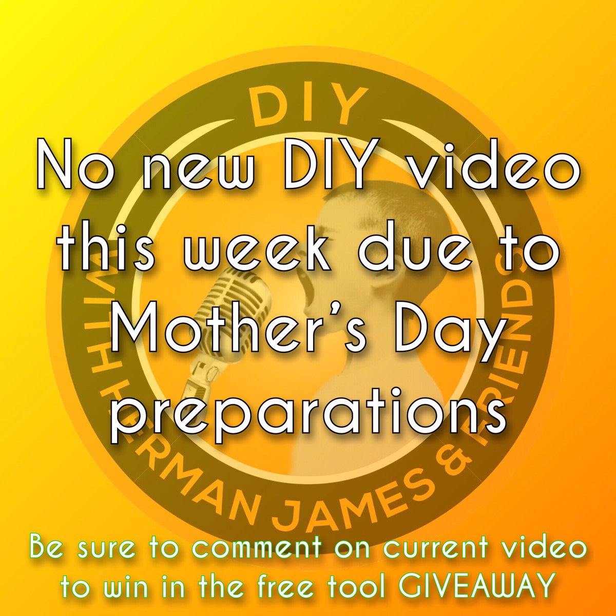 No new #DIY on the #YouTube channel today, due to #MothersDay preparations.
Be sure to comment on the most recent video for your chance to #win in the #free tool #giveaway.

youtu.be/K3YLPAd_dDQ