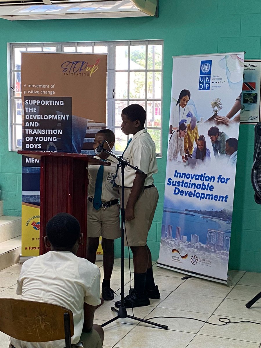 GregTheThinker's tweet photo. 🚀 Big applause for graduates of Step Up Initiative at the Bethlehem Boys RC School, fueled by @UNDPTT! 🌍 Through the @UNDPAccLabs #Peace #Innovation #Challenge, this project empowers young boys to become civic-minded peace champions. 
📺https://t.co/OMJu4WS2sR 
#PeaceBuilding https://t.co/v0yu663s7E