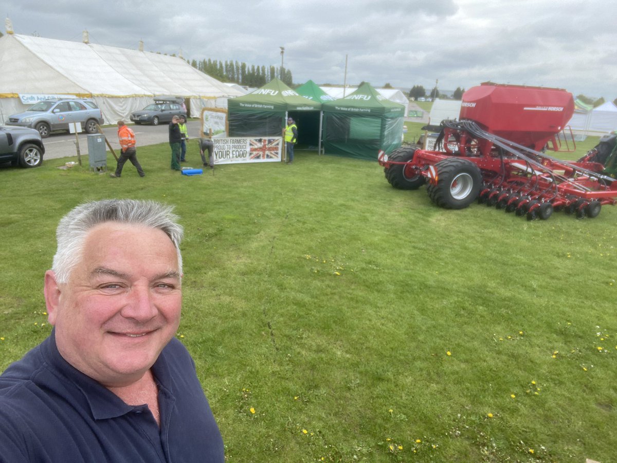 NFUNotts's tweet photo. That’s it, we’ve done all we can to prepare for the @NottsCountyShow. Thanks to @FarolLtd and @CLAAS_Eastern for the generous loan of a @JohnDeere R6 tractor and an @HORSCHUK Avatar drill to help us explain how #NottsFarmers are tackling #ClimateChange. https://t.co/aloFe02FJN