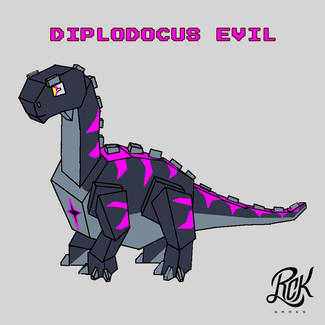 rckgames's tweet photo. Nuevo diseño de skin creado llamado “Diplodocus Evil” combinara negro y morado. #Roblox #Conceptart #Dinosaurios #Diseñodepersonajes #Diseño3D #videogames https://t.co/AiMTIOcpTp