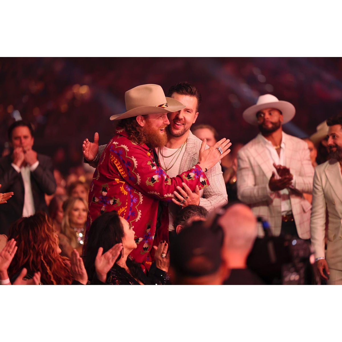 brothersosborne's tweet photo. Our country music community gives us wings to fly. Without them we’d still be waiting tables and doing pickup gigs on the weekend. We’re the luckiest pair of working class brothers on the planet. We never feel like we truly deserve this honor but we’ll never once take it for granted. Thanks for making our dream come true. Year after year. Love y’all. @ACMawards 
#ACMawards
