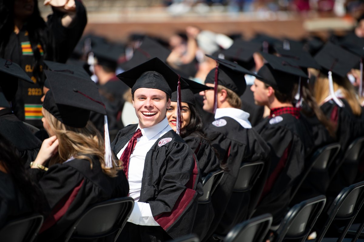 msstate's tweet photo. Congratulations, Class of 2023! We are so proud of you and all you have accomplished. Remember, once a Bulldog, ALWAYS a Bulldog! 🎓 #MSStateGrad23 https://t.co/ylze27yce5