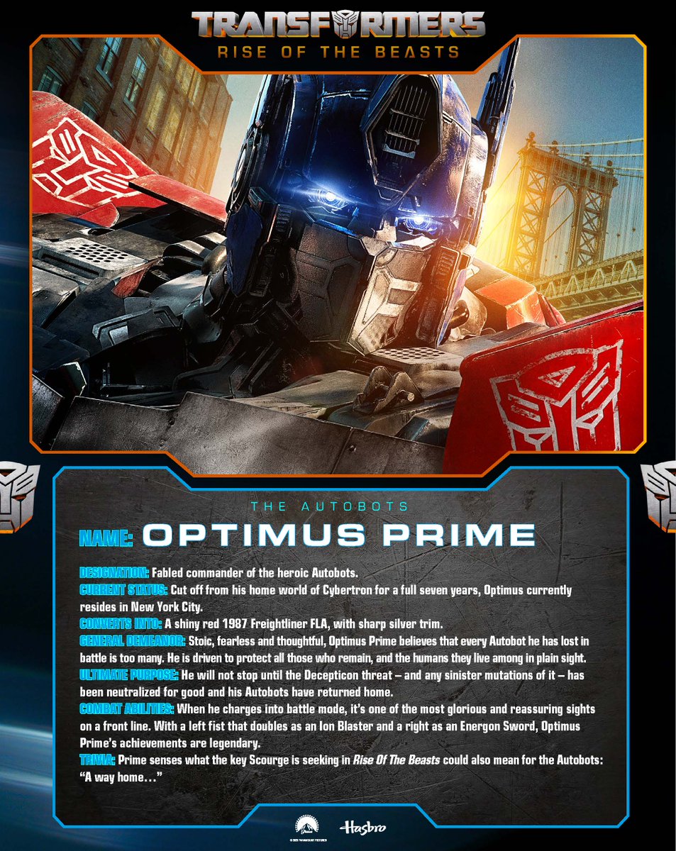 transformers's tweet photo. There’s more to them than meets the eye. #Transformers #RiseOfTheBeasts #Autobots https://t.co/PBW4OQZG2u