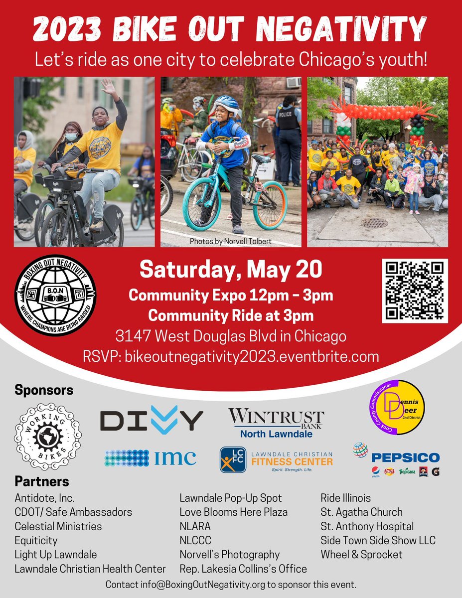 The riding season is BACK! 🎉

Join us and <a href="/BoxingOutNgtvty/">Boxing Out Negativity</a> for a community bike ride next Saturday in Chicago's Westside neighborhood. Limited Divvy bikes will be available for the ride, RSVP today! 🚲💙

#Divvy #DivvyBikes #BikeCHI #Chicago