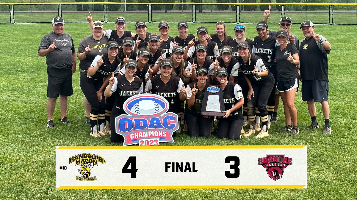 #10 Softball Captures Second ODAC Title with 4-3 Win

📰: bit.ly/3I7Zyf4

#SwarmSzn <a href="/RMC_Softball/">Randolph-Macon Softball</a> <a href="/odacathletics/">ODAC</a>