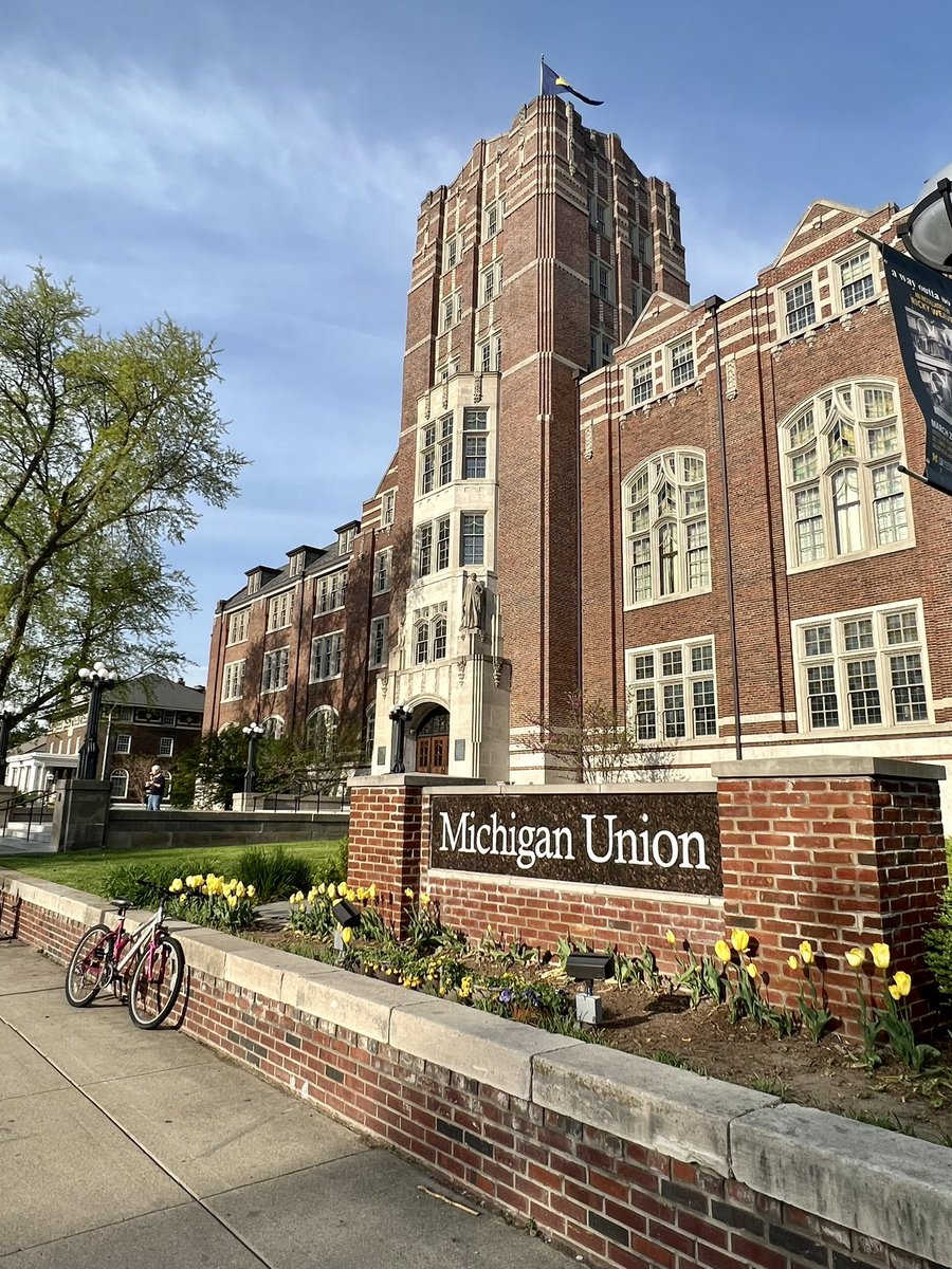 QuarantineKatie's tweet photo. Beautiful Ann Arbor is right!! As someone who spends more time in a laboratory than traipsing cobblestones, I feel like I’ve been transported to Hogwarts. #UMich is lovely! #AAHM23 https://t.co/yRpN7sc8fM