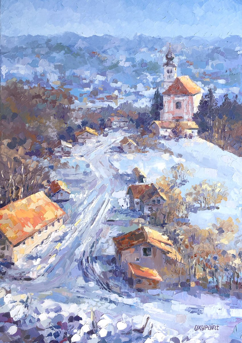 OXYPOINT_ART's tweet photo. "Winter in Gorca. The Church of St. Trinity"
  oil on canvas 
50x60 cm (19.7х23.6 in) 
#oilpaint #oiloncanvas #oilpaintings #art #artwork #artist #painting #modernart #fineart #contemporaryart #impressionism #canvasart #oxypoint #winterart
#winterpainting  #landscape  #slovenia https://t.co/CDejSJtaPf