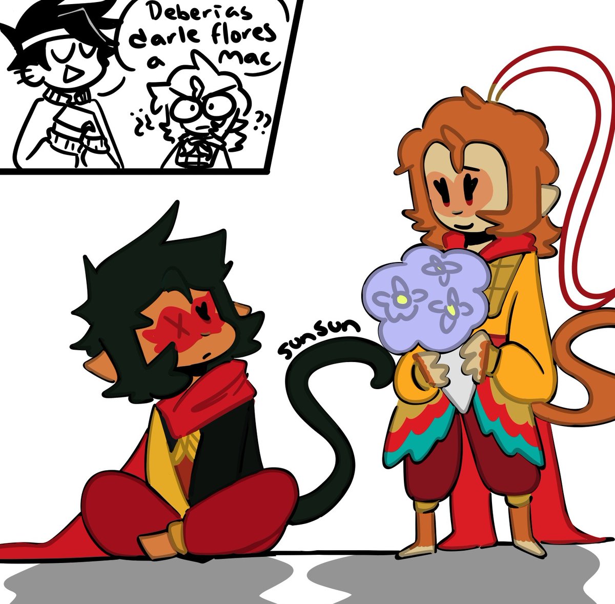 macaquecola_'s tweet image. #SHADOWPEACH: "You should give flowers to Mac" — Mk. (MONKEY GAYASSSSSSSSSS)