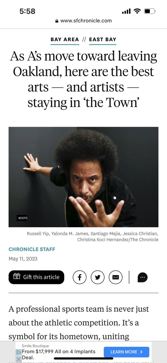 JamieDeWolf's tweet photo. Holy huzzah! Wow, woke up to discover that even though the A’s are leaving Oakland, me and my show @RuckusandRumpus got named with a pantheon of local badasses such as @BootsRiley @RafaelCasal @DaveedDiggs @HOODSLAM I are listed as the best that’s still here making noise! https://t.co/1LuTdvrQrK