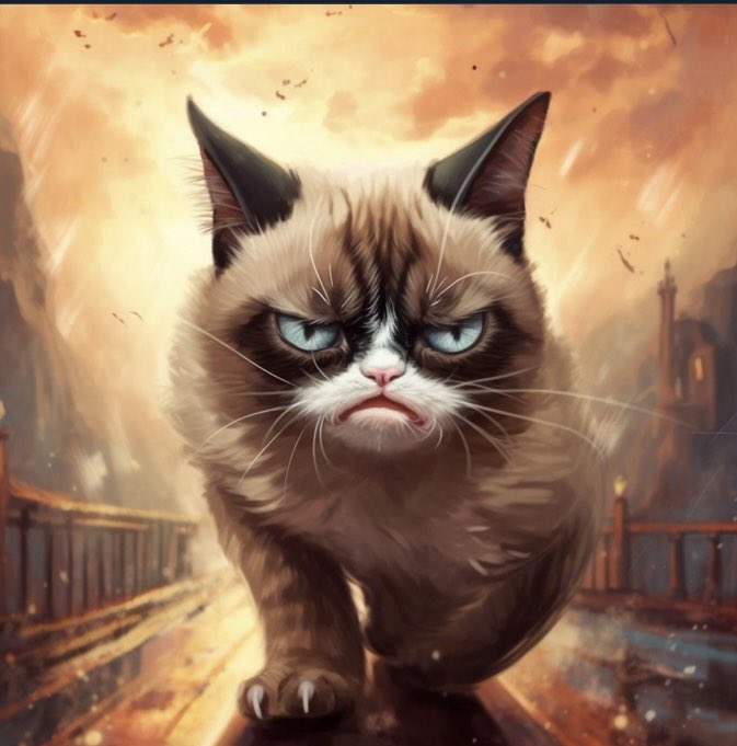 Where all my @GrumpyCat_Coin cats at🐈🫡 and of course the pepe 🐸s .  The cat is obviously giving you the run for it😱