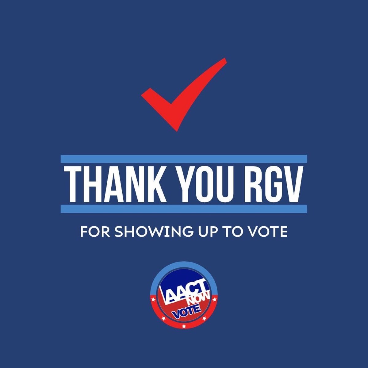 AACTNOW's tweet photo. Thank you RGV! You showed up and made your voice heard, in the recent May 6th Election! ✌🏼 Together we can continue to create change. #aactnow https://t.co/KCRFNS0ewF