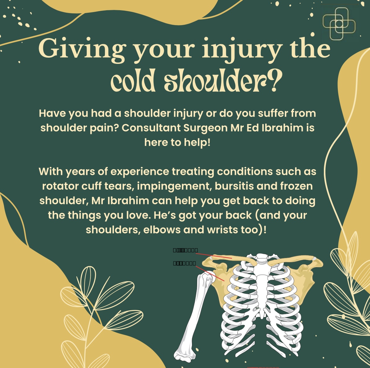 WLondonClinic's tweet photo. Say goodbye to shoulder pain and hello to a better quality of life with Mr Ed Ibrahim! #shoulderpain #shoulderinjury #rotatorcufftears #bursitis #frozenshoulder #consultantsurgeon #medicalspecialist #healthcareprofessional #recovery #shoulder #westlondonclinic #privatehealthcare https://t.co/AdAYKYs50I