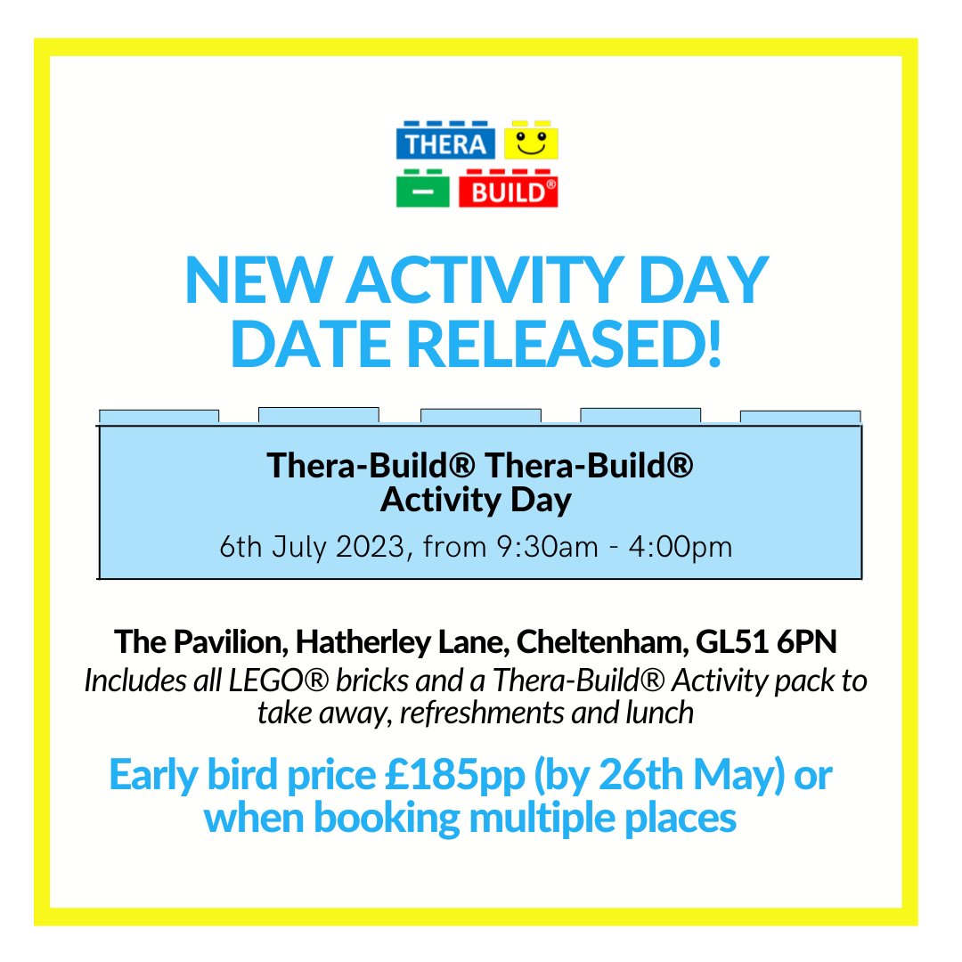 Take away all the LEGO® bricks and a Thera-Build® Activity folder.

Suitable for anyone working with children.

If you wish to join us for a playful day of LEGO® activities, please click here to book:

bricks2learn.com/thera-build/tr…

#mentalhealth #therapeuticplay #LEGO #Therabuild