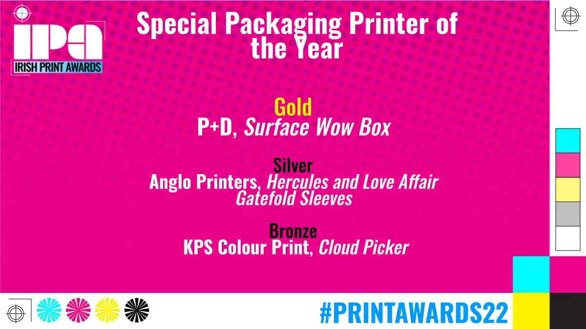 Irish Print Awards (@printawards) on Twitter photo Thrilled to announce the winners of the Special Packaging Printer of the Year, congratulations!
๐ <a href="/P_and_D1970/">P+D</a>
๐ฅ <a href="/angloprinters/">Anglo Printers</a>
๐ฅ <a href="/KPS_CP_Ltd/">KPS Colour Print Ltd</a>
#PrintAwards22 Thrilled to announce the winners of the Special Packaging Printer of the Year, congratulations!
๐ <a href="/P_and_D1970/">P+D</a>
๐ฅ <a href="/angloprinters/">Anglo Printers</a>
๐ฅ <a href="/KPS_CP_Ltd/">KPS Colour Print Ltd</a>
#PrintAwards22