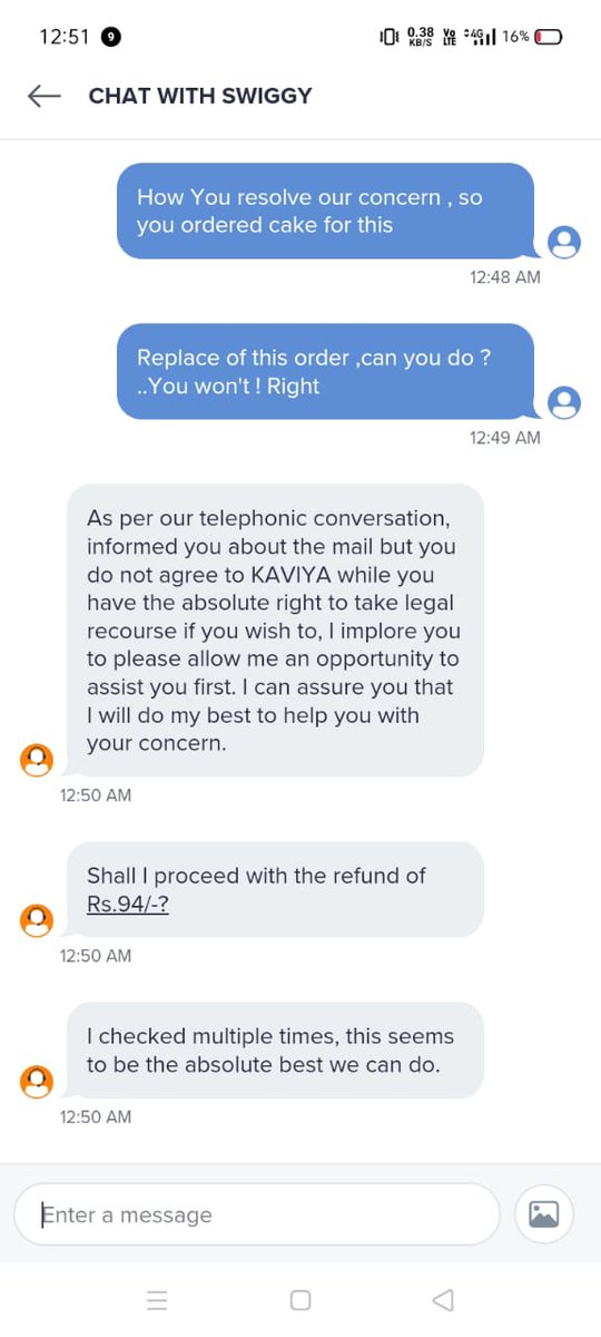 santhosh_ds's tweet photo. Me along with my friends had the worst ever @SwiggyCares @SwiggyCares experience ever!😐
The cake looked clearly eaten / the portions was missing when we got the package. The delivery guy claimed that it was an accident that the cake got deformed. 
(1/2) https://t.co/GEebhdV571