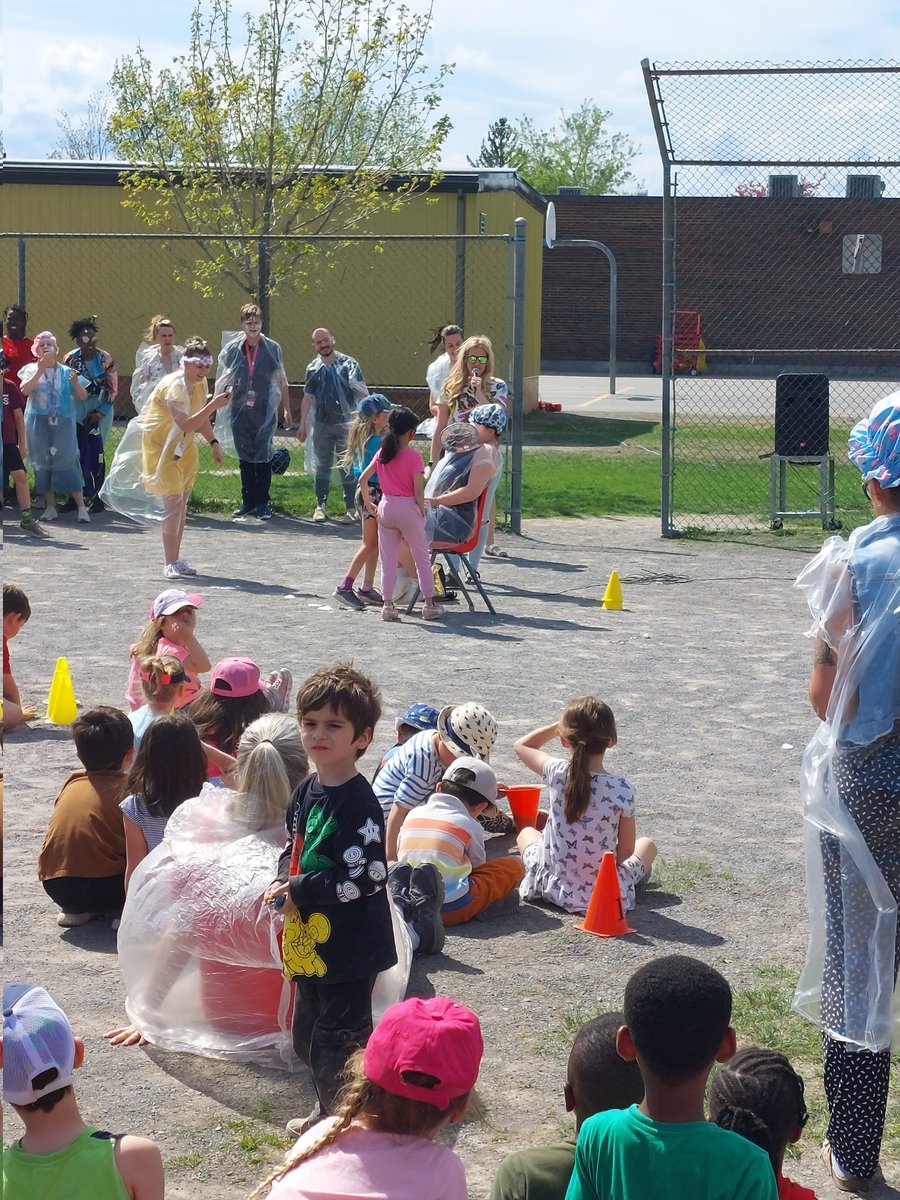 MCoopersclass's tweet photo. We had SO much fun watching @MmeJex @MrsSrutek @BlueEyedKath7  @MrSkinnerocsb and many other staff members get pied in the face today! So incredibly proud of how much money these students worked hard to raise for our Dance-A-Thon! What a way to end the week! @StMartinOCSB https://t.co/JOPMQsJnck
