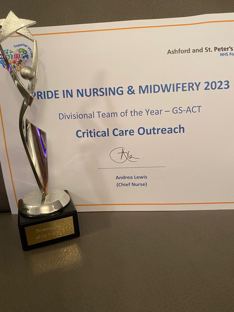 #PINM23 <a href="/ASPHFT/">Ashford & St Peter's</a> <a href="/ITU_SPH/">ITU SPH</a> <a href="/andrealewisRRC/">Andrea Lewis 💙 RN MSc RRC</a>  GS-ACT Divisional Team of the Year was Critical Care Outreach.  Well done and thank you for all the support you give to the Trust.  I am caretaking the below until I see you next