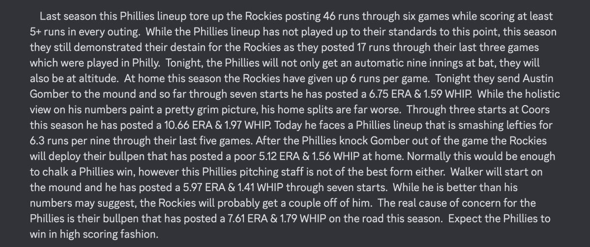 SRCGROUP2K's tweet image. Today’s MLB Free Plays 
⚾️Cardinals Red Sox Over 11
⚾️Cardinals Red Sox F5 Over 6
⚾️Phillies ML 
⚾️Phillies TT Over 5.5 
⚾️Phillies Rockies Over 11
Last 61 MLB Free Plays: 38-22-1 

⬇️For ALL Write-up Plays⬇️ 
bit.ly/SRCWHOP 

#Betsmarter #Gamblingtwitter
