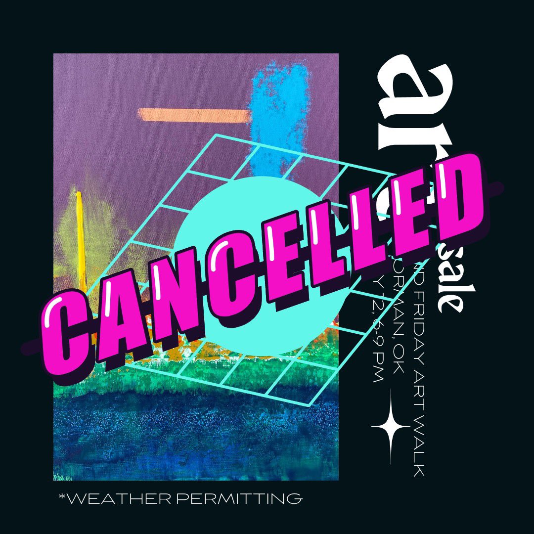 artbymichaelb's tweet photo. I'm so sorry but I've decided to cancel tonight's booth at the @2ndFridayNorman Art Walk. The weather just looks too risky for a table with a bunch of paintings, but I'm gonna try again in June. Hope to see you then, or sooner! https://t.co/FdGTC0V4xN