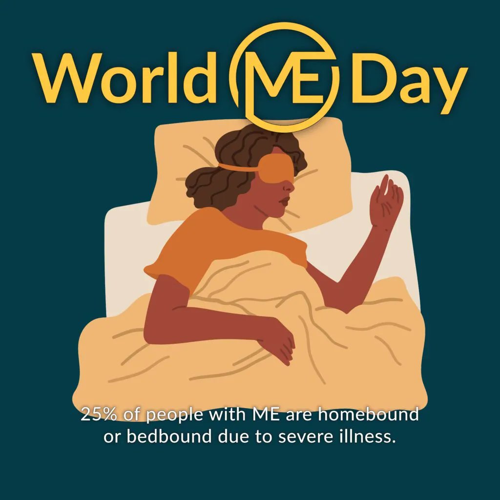 sheffieldmefm's tweet photo. World ME today! What will you learn?
25% of people with ME are homebound or bedbound due to severe illness. At @sheffmefm we fight for their rights to access healthcare and provide connection through our online communities & activities
#worldMEDay #LEARNMEM2023 https://t.co/Q6Rgk5hj3Z
